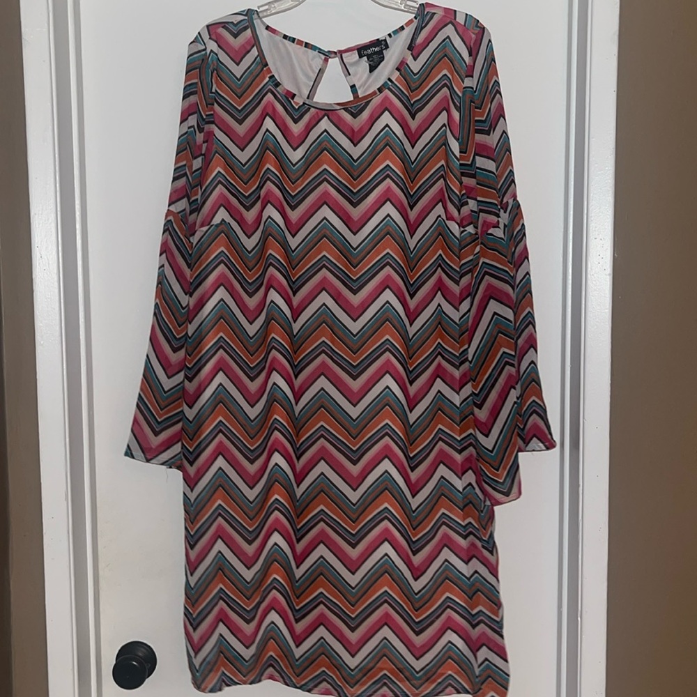 Feathers chevron dress